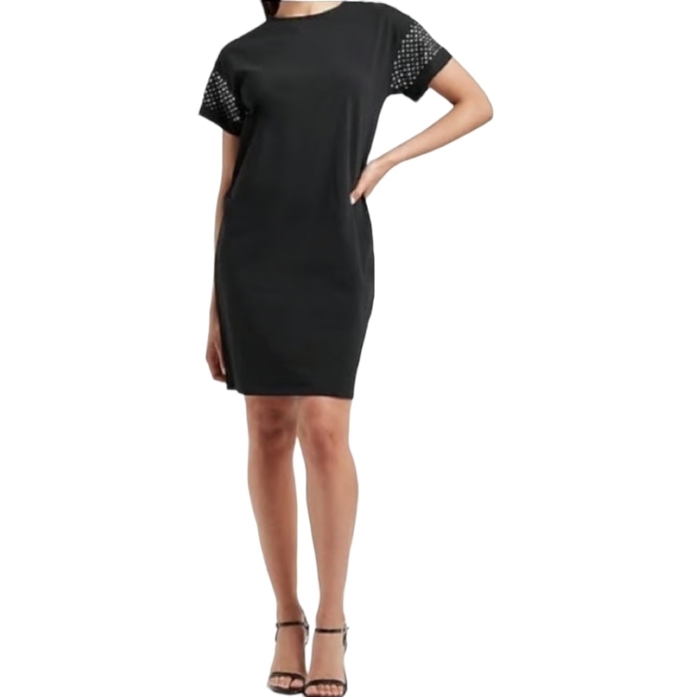 Express Black Shirt  Dress with Studded Sleeves